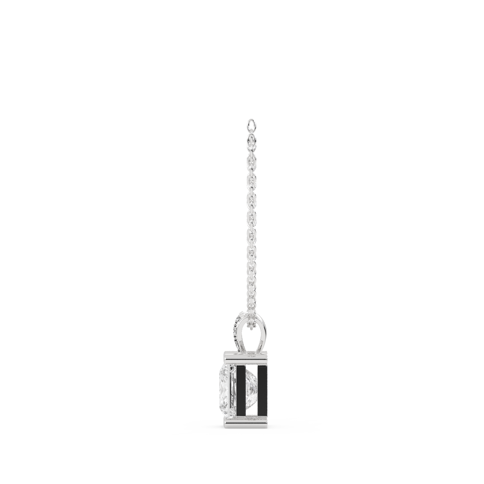 14k Wight Gold Studded 1.842 Carat Lab Grown Diamond Pendent Princess Cut With D Color VS1 Clarity.